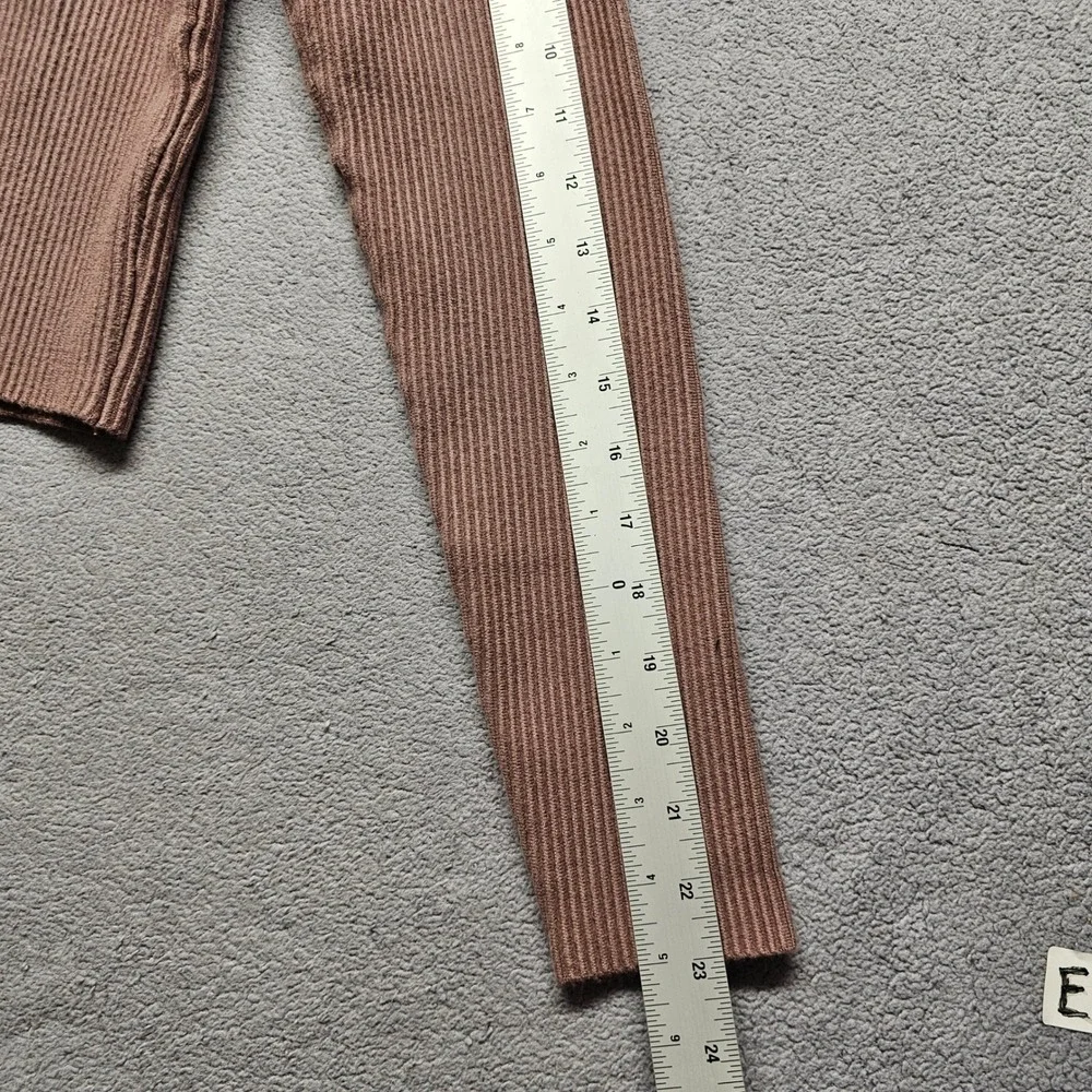 Abercrombie & Fitch Crop Sweater Womens M Brown Ribbed Long Sleeve Square Neck